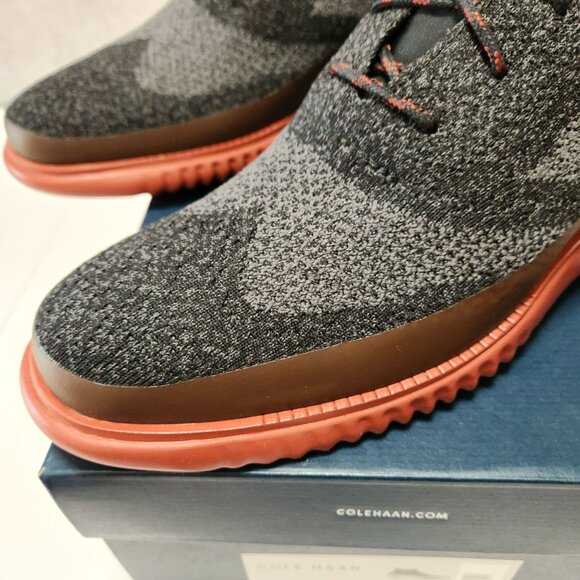 NWB Cole Haan Zerogrand Stitchlite Knit Chukkas Mens 8.5M Black/Gray Red Sole - Picture 8 of 16